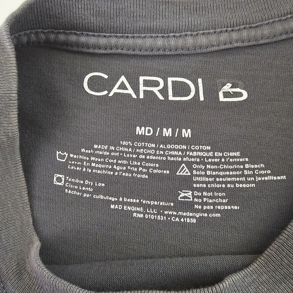 Cardi B "Invasion of Privacy" Album Grey Short Sleeve Graphic T-Shirt Size M - Picture 7 of 12